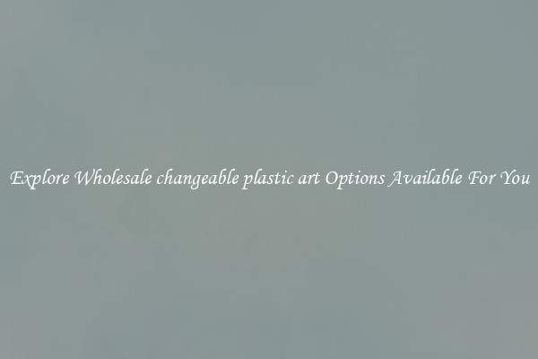 Explore Wholesale changeable plastic art Options Available For You
