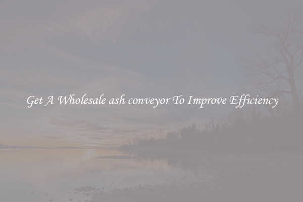 Get A Wholesale ash conveyor To Improve Efficiency