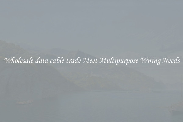 Wholesale data cable trade Meet Multipurpose Wiring Needs