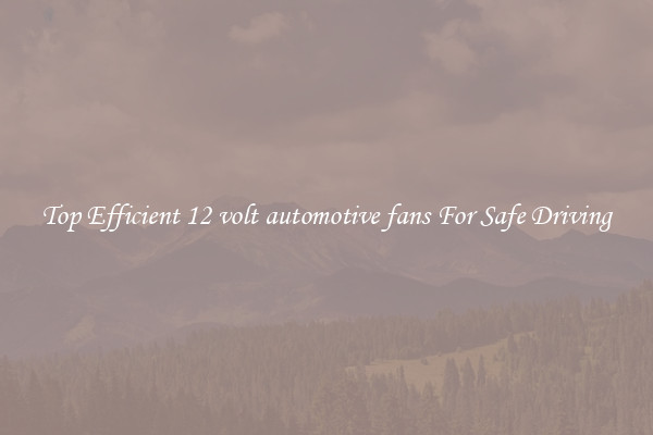 Top Efficient 12 volt automotive fans For Safe Driving